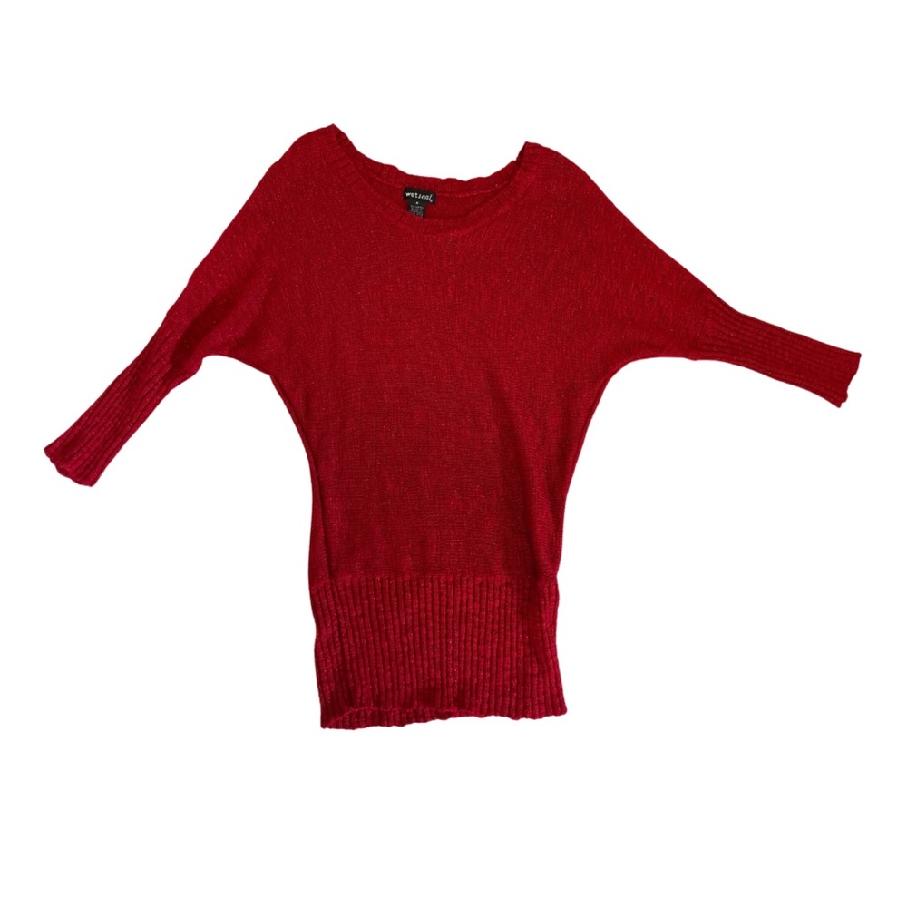 Wet seal tunic type sweater. Medium. Red. Scoop neck.